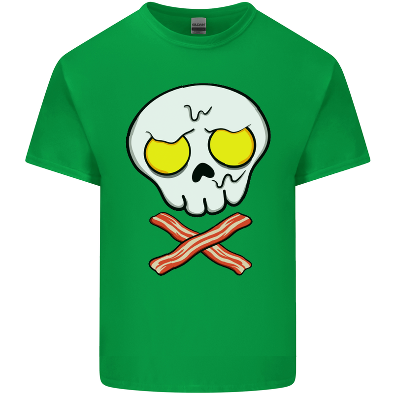 Bacon & Egg Skull & Crossbones Funny Kids T-Shirt Childrens Irish Green