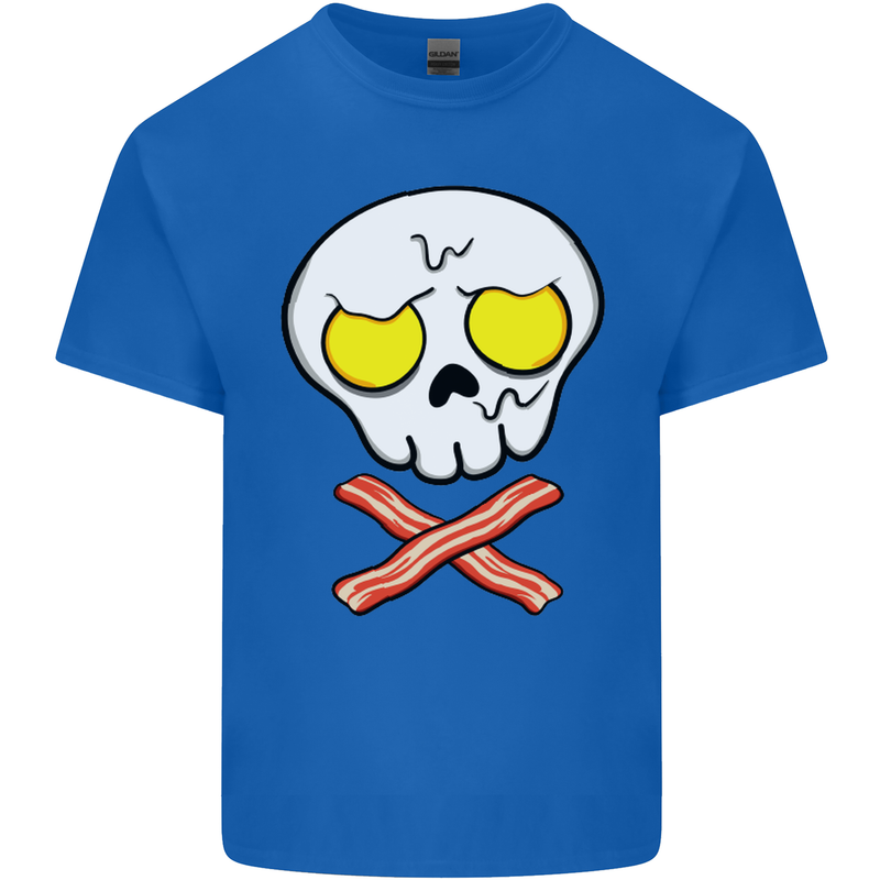 Bacon & Egg Skull & Crossbones Funny Kids T-Shirt Childrens Royal Blue