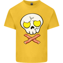 Bacon & Egg Skull & Crossbones Funny Kids T-Shirt Childrens Yellow