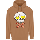 Bacon & Egg Skull & Crossbones Funny Mens 80% Cotton Hoodie Caramel Latte