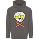 Bacon & Egg Skull & Crossbones Funny Mens 80% Cotton Hoodie Charcoal