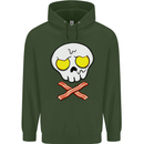 Bacon & Egg Skull & Crossbones Funny Mens 80% Cotton Hoodie Forest Green