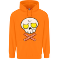 Bacon & Egg Skull & Crossbones Funny Mens 80% Cotton Hoodie Orange