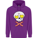 Bacon & Egg Skull & Crossbones Funny Mens 80% Cotton Hoodie Purple