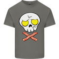 Bacon & Egg Skull & Crossbones Funny Mens Cotton T-Shirt Tee Top Charcoal