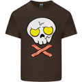 Bacon & Egg Skull & Crossbones Funny Mens Cotton T-Shirt Tee Top Dark Chocolate