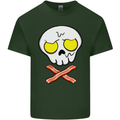 Bacon & Egg Skull & Crossbones Funny Mens Cotton T-Shirt Tee Top Forest Green