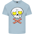 Bacon & Egg Skull & Crossbones Funny Mens Cotton T-Shirt Tee Top Light Blue