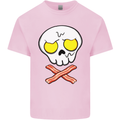 Bacon & Egg Skull & Crossbones Funny Mens Cotton T-Shirt Tee Top Light Pink