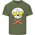 Bacon & Egg Skull & Crossbones Funny Mens Cotton T-Shirt Tee Top Military Green