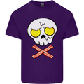 Bacon & Egg Skull & Crossbones Funny Mens Cotton T-Shirt Tee Top Purple