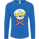 Bacon & Egg Skull & Crossbones Funny Mens Long Sleeve T-Shirt Royal Blue
