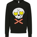 Bacon & Egg Skull & Crossbones Funny Mens Sweatshirt Jumper Black