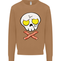 Bacon & Egg Skull & Crossbones Funny Mens Sweatshirt Jumper Caramel Latte
