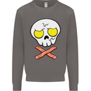 Bacon & Egg Skull & Crossbones Funny Mens Sweatshirt Jumper Charcoal