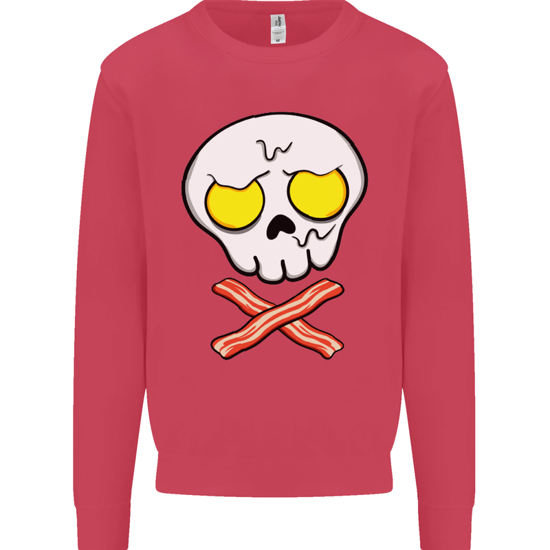 Bacon & Egg Skull & Crossbones Funny Mens Sweatshirt Jumper Heliconia