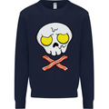 Bacon & Egg Skull & Crossbones Funny Mens Sweatshirt Jumper Navy Blue