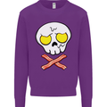Bacon & Egg Skull & Crossbones Funny Mens Sweatshirt Jumper Purple