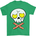 Bacon & Egg Skull & Crossbones Funny Mens T-Shirt Cotton Gildan Irish Green