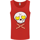 Bacon & Egg Skull & Crossbones Funny Mens Vest Tank Top Red