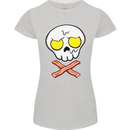 Bacon & Egg Skull & Crossbones Funny Womens Petite Cut T-Shirt Sports Grey
