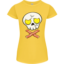 Bacon & Egg Skull & Crossbones Funny Womens Petite Cut T-Shirt Yellow