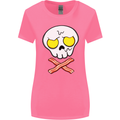 Bacon & Egg Skull & Crossbones Funny Womens Wider Cut T-Shirt Azalea