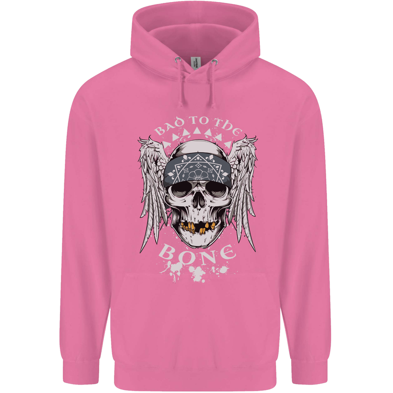 Bad 2 the Bone Biker Skull Angel Motorcycle Childrens Kids Hoodie Azalea