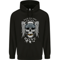 Bad 2 the Bone Biker Skull Angel Motorcycle Childrens Kids Hoodie Black