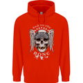 Bad 2 the Bone Biker Skull Angel Motorcycle Childrens Kids Hoodie Bright Red