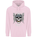 Bad 2 the Bone Biker Skull Angel Motorcycle Childrens Kids Hoodie Light Pink