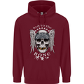 Bad 2 the Bone Biker Skull Angel Motorcycle Childrens Kids Hoodie Maroon