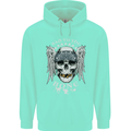 Bad 2 the Bone Biker Skull Angel Motorcycle Childrens Kids Hoodie Peppermint