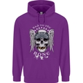 Bad 2 the Bone Biker Skull Angel Motorcycle Childrens Kids Hoodie Purple