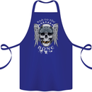 Bad 2 the Bone Biker Skull Angel Motorcycle Cotton Apron 100% Organic Royal Blue