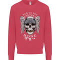 Bad 2 the Bone Biker Skull Angel Motorcycle Kids Sweatshirt Jumper Heliconia