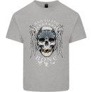Bad 2 the Bone Biker Skull Angel Motorcycle Kids T-Shirt Childrens Sports Grey