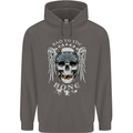 Bad 2 the Bone Biker Skull Angel Motorcycle Mens 80% Cotton Hoodie Charcoal