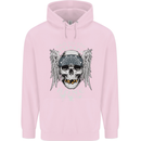 Bad 2 the Bone Biker Skull Angel Motorcycle Mens 80% Cotton Hoodie Light Pink