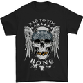 Bad 2 the Bone Biker Skull Angel Motorcycle Mens T-Shirt Cotton Gildan Black