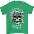 Bad 2 the Bone Biker Skull Angel Motorcycle Mens T-Shirt Cotton Gildan Irish Green