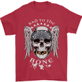 Bad 2 the Bone Biker Skull Angel Motorcycle Mens T-Shirt Cotton Gildan Red