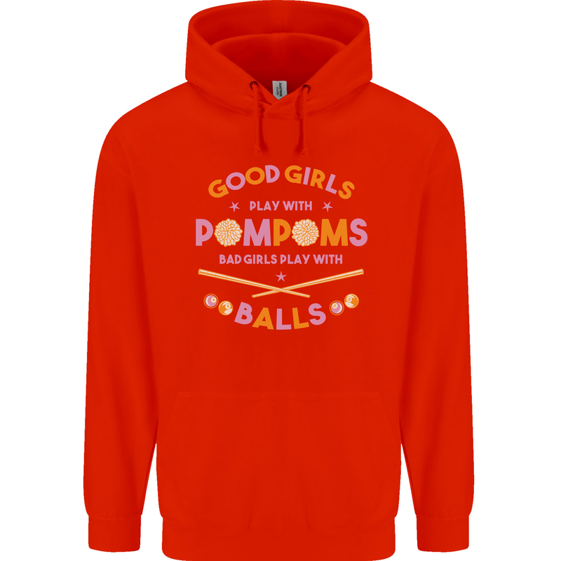 Bad Girls Play With Pool Balls 9-Ball Childrens Kids Hoodie Bright Red
