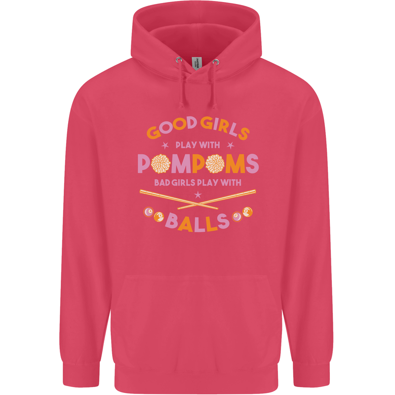 Bad Girls Play With Pool Balls 9-Ball Childrens Kids Hoodie Heliconia