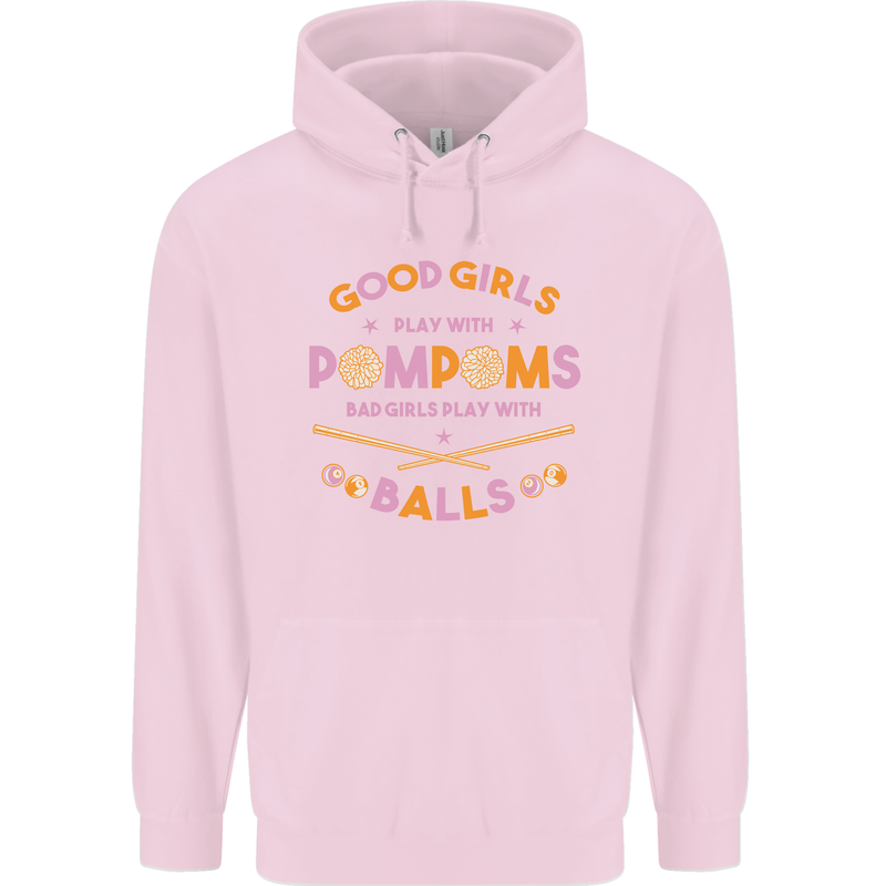 Bad Girls Play With Pool Balls 9-Ball Childrens Kids Hoodie Light Pink