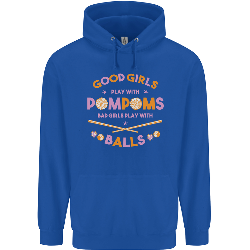 Bad Girls Play With Pool Balls 9-Ball Childrens Kids Hoodie Royal Blue