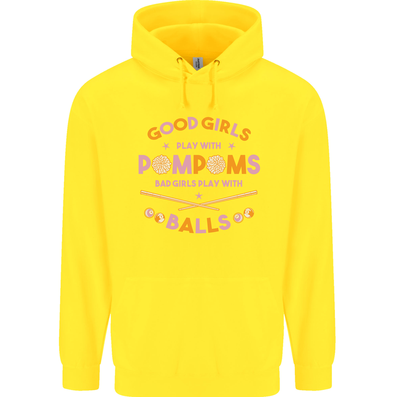 Bad Girls Play With Pool Balls 9-Ball Childrens Kids Hoodie Yellow