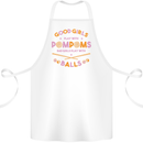 Bad Girls Play With Pool Balls 9-Ball Cotton Apron 100% Organic White