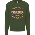 Bad Girls Play With Pool Balls 9-Ball Kids Sweatshirt Jumper Forest Green