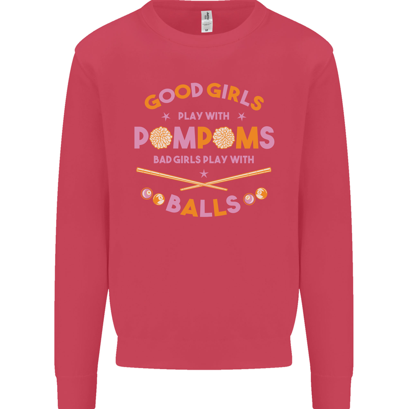 Bad Girls Play With Pool Balls 9-Ball Kids Sweatshirt Jumper Heliconia